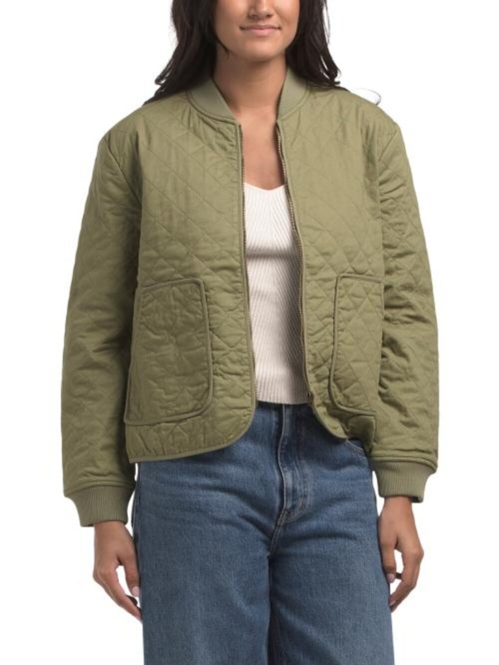 NWT $328 Johnnie-O Vivian Quilted Bomber Jacket Women's Medium Woodland Green